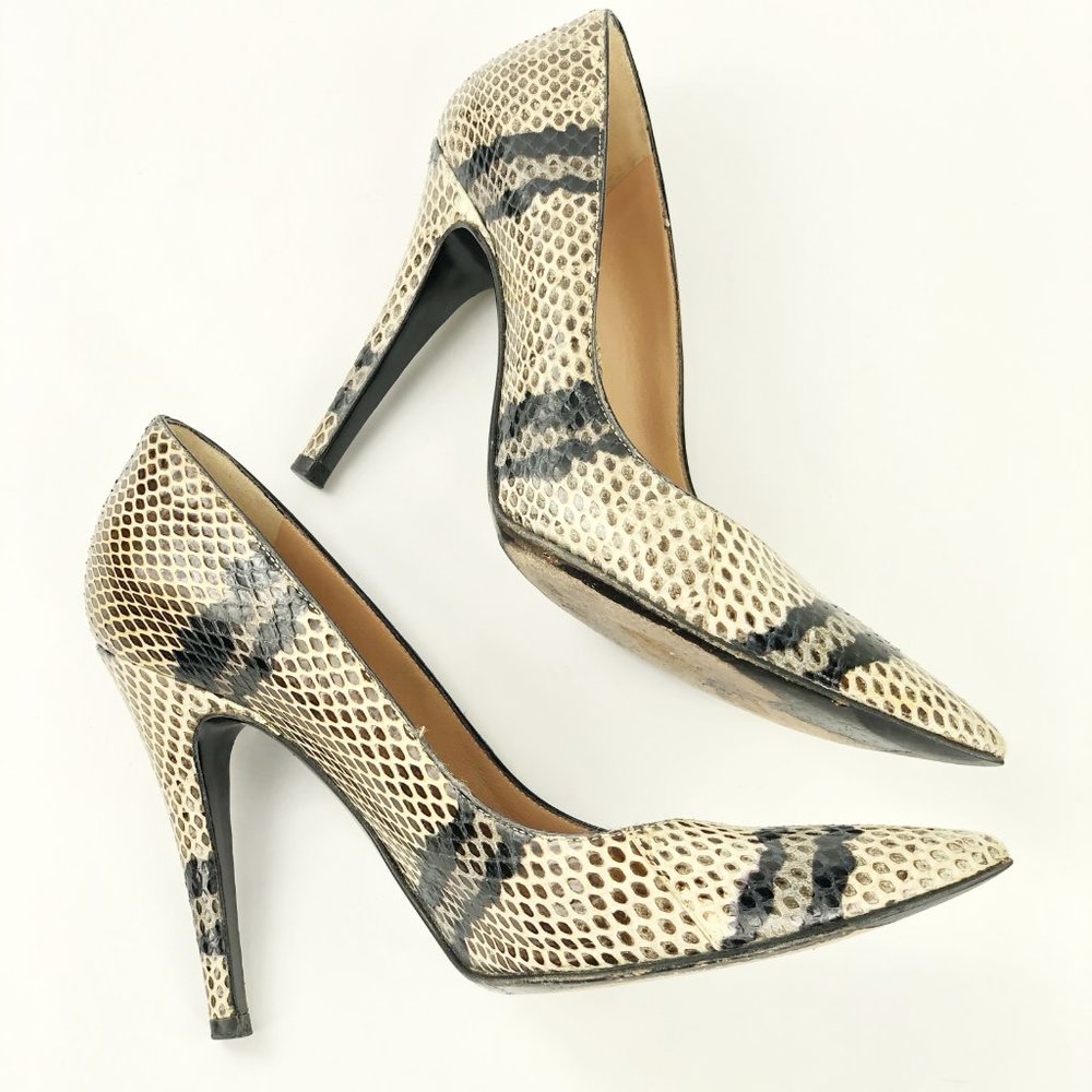 Sergio Rossi 6 Snakeskin Stiletto 4" Heels Pumps E - Picture 6 of 8